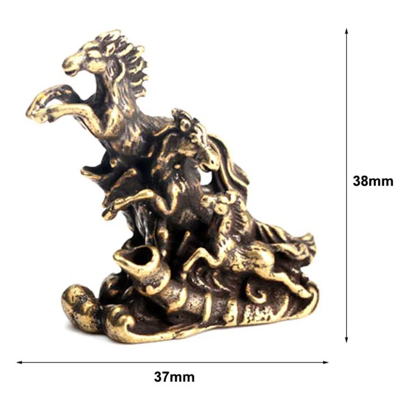 1pcs Handmade Crafts Brass Race Horse Mini Animal Ornaments Small Statue Figurine Miniature Home Table Decoration