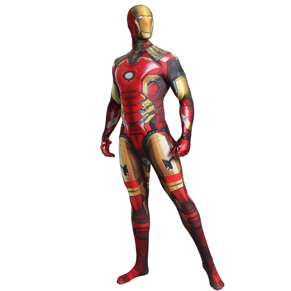 Homem De Ferro Superhero Cosplay Traje, Bodysuits Spandex, Zentai Suit, Roupas Halloween, Impresso 3D, Homem De Ferro