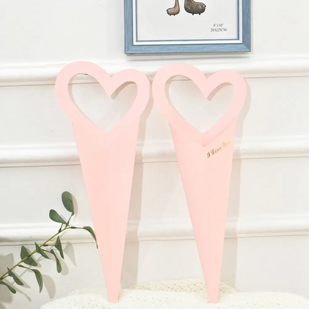 10pcs Romantic Heart Single Flower Box DIY Paper Bouquet Packaging Box Portable Rose Wrapping Gift Box Wedding Birthday Party view 5