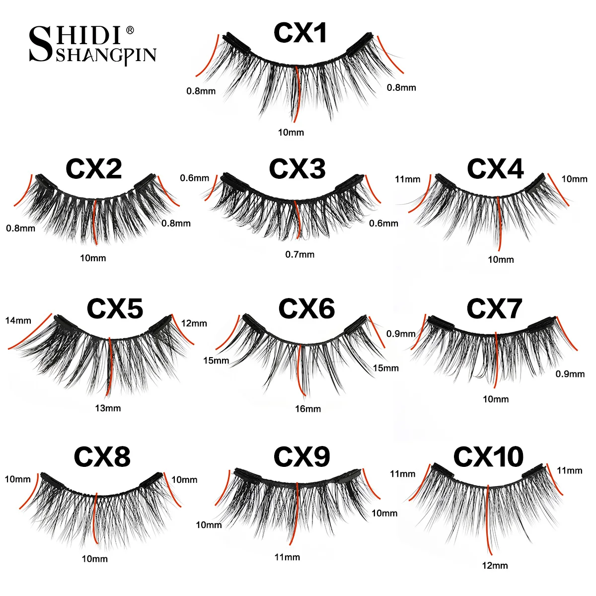 10Pairs Magnetic Lashes Kit Fake 3D Mink Natural Long Fluffy Magnet Band Mink False Eyelash Extension Free Glue Makeup Tool