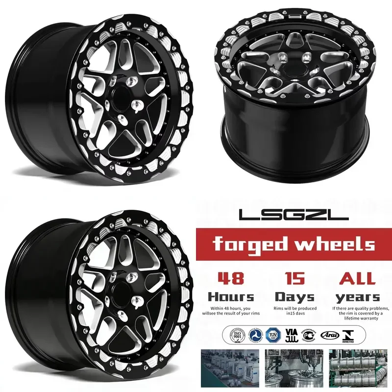 i LSGZL OEM Forged Beadlock Wheel 5 Lug Bolt Patterns 15x10 18x5 17x10 20 Inch for Mustang C7 C8