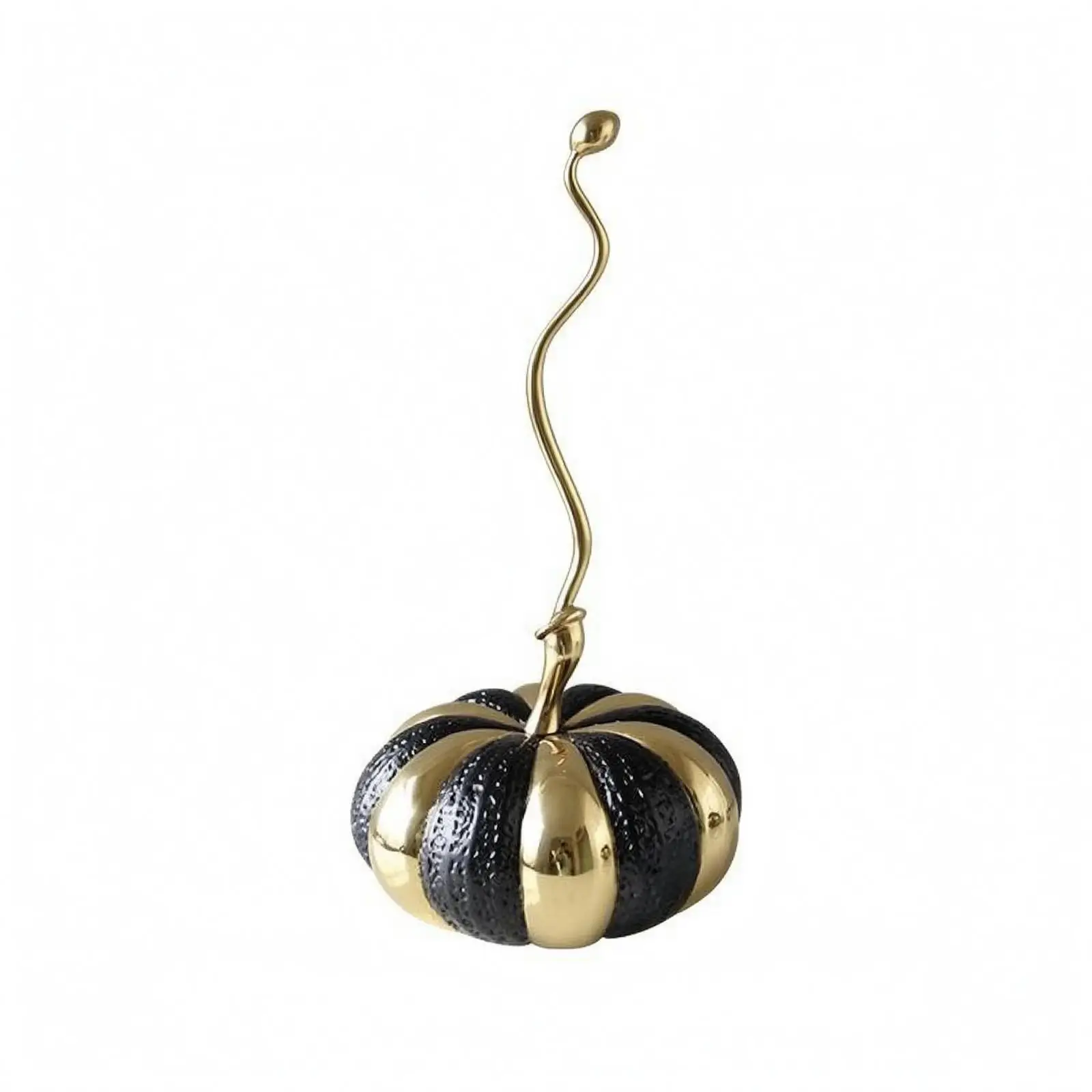 Decorative Brass Pumpkin Figurine Copper Tabletop Sculpture for Halloween Home Decor Autumn Interior Styling