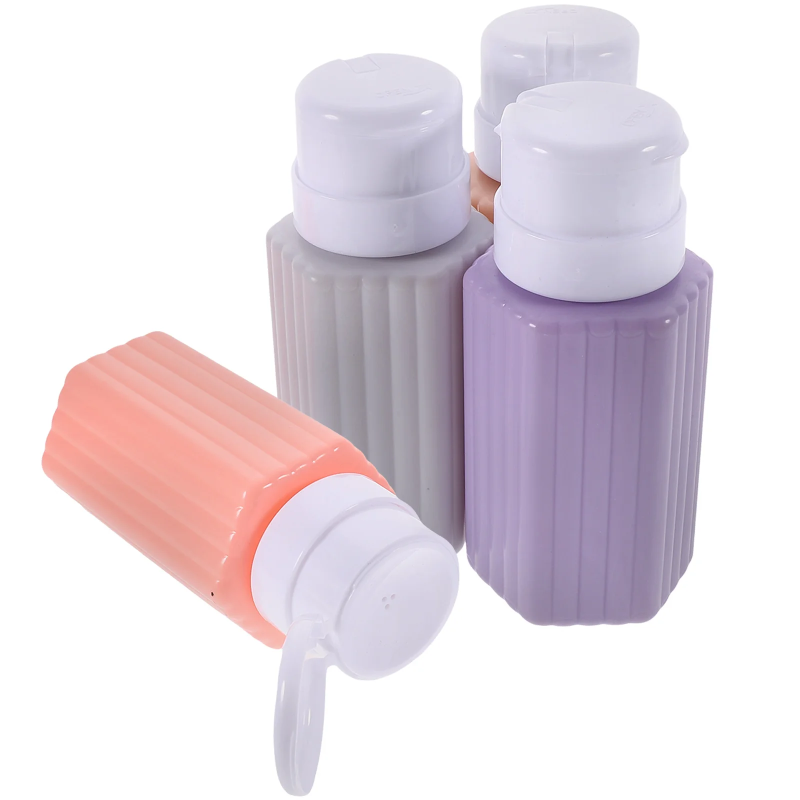 4 قطعة زجاجات مضخة الضغط مزيل طلاء الأظافر موزعات سائلة إعادة الملء قفل إغلاق مانعة للتسرب مزيل ماكياج التخزين #6