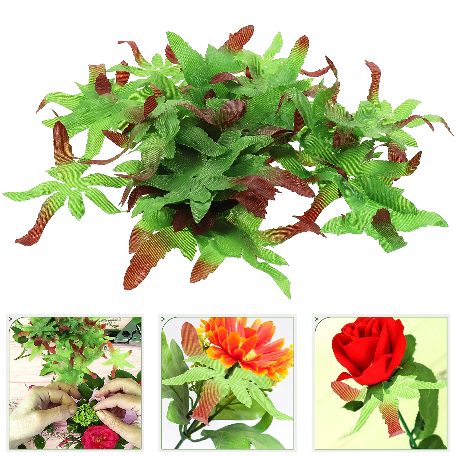 

100pcs Artificial Flower Sepals Fabric Green Sepals For Diy Craft Flowers Fake Rose Making Supplies Diy Materials Flower