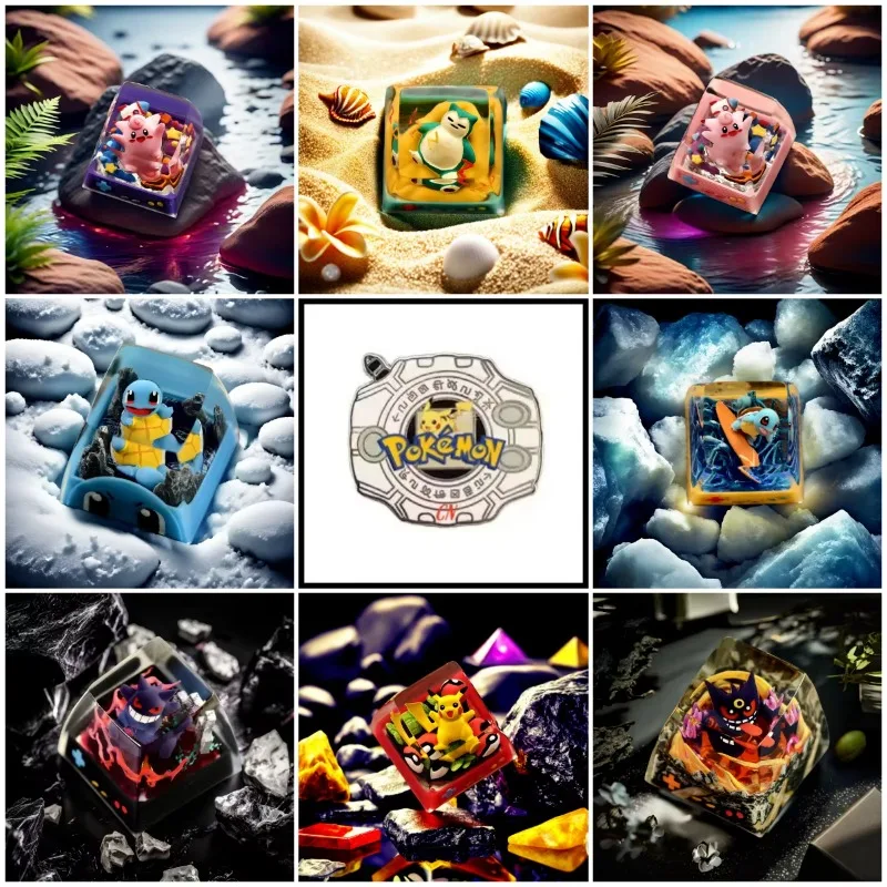 

Pokemon Keycaps Gengar Eevee Cross Shaft Pikachu Journeys Keycap New Stereo Cute Illustration Mechanical Keyboard Resin Keycap