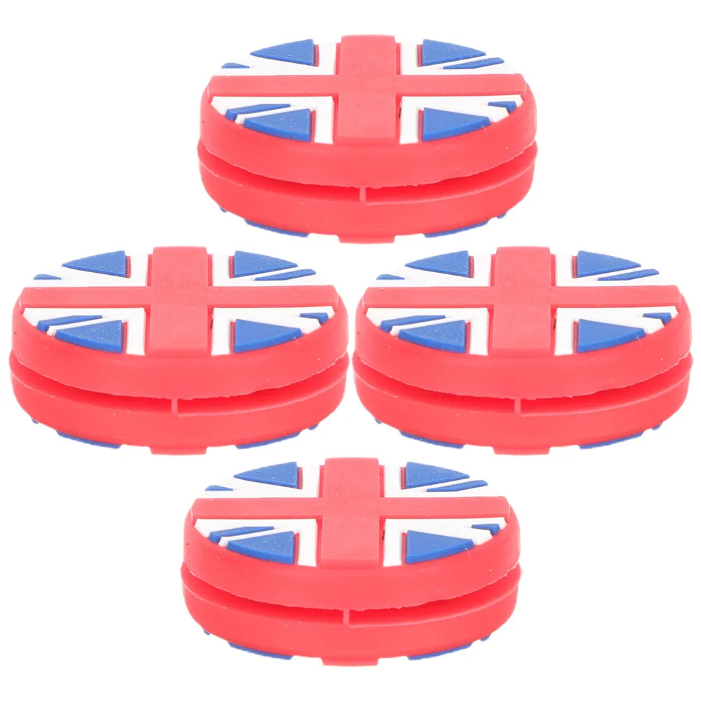 

4Pcs Silicone Tennis Racket Vibration Dampeners Shock Absorbers for Improved Control Comfort Consistency Decorative British Flag