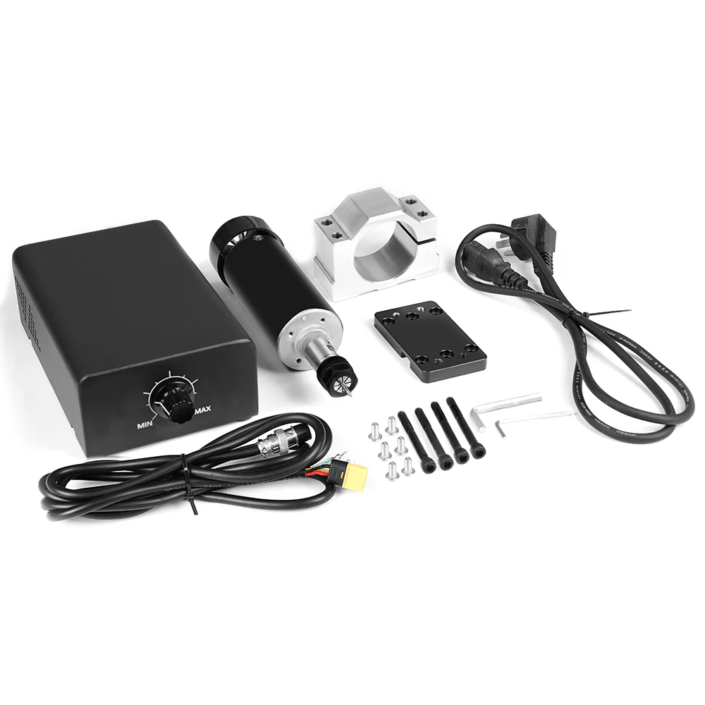 Imagem -06 - Kit de Motor do Eixo Refrigerado a ar com Fonte de Alimentação Regulador de Velocidade Mandril Er11 Braçadeiras 52 mm Suporte para Gravador Cnc Ttc450 500w