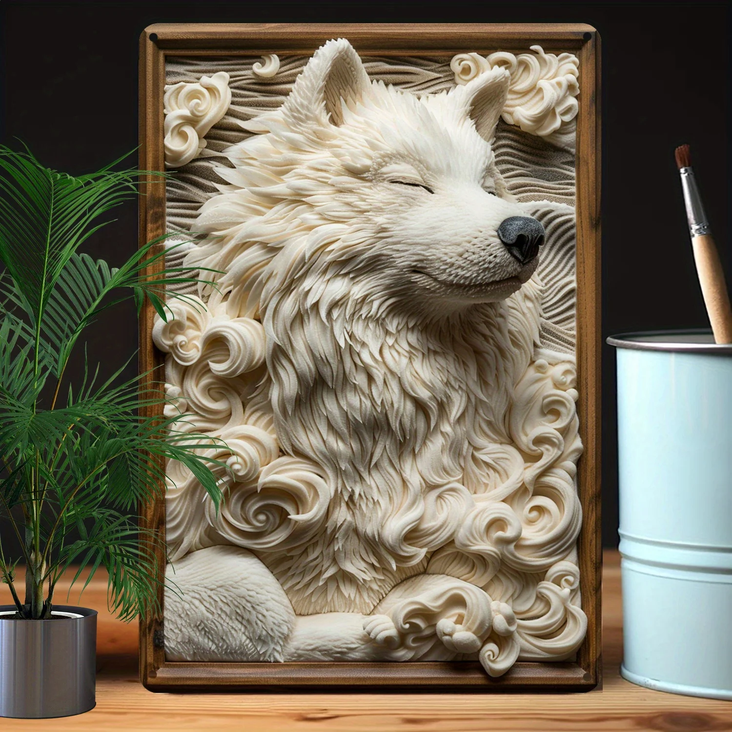 Uroczy znak Samoyed Dog - Vintage Spring & Summer Decor do sypialni, salonu, łazienki, ogrodu lub sklepu - idealny prezent