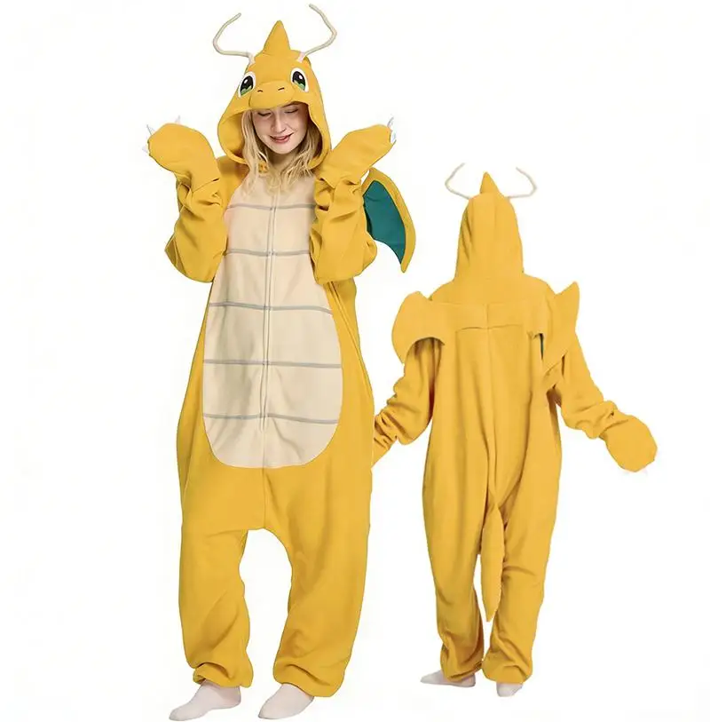 XXL Dragon Kigurumi Women Onesie Cartoon Cosplay Costume Winter Fleece Pajamas Animal Jumpsuit Halloween Christmas Party Outfits view 5