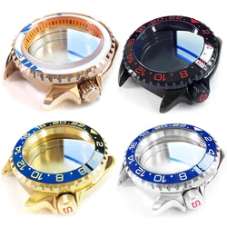 For SKX007 SRPD51 SKX173 Watch Case Stainless Steel Shiny  Ceramic Bezel Insert Mineral Glass Double Dome Watch Parts