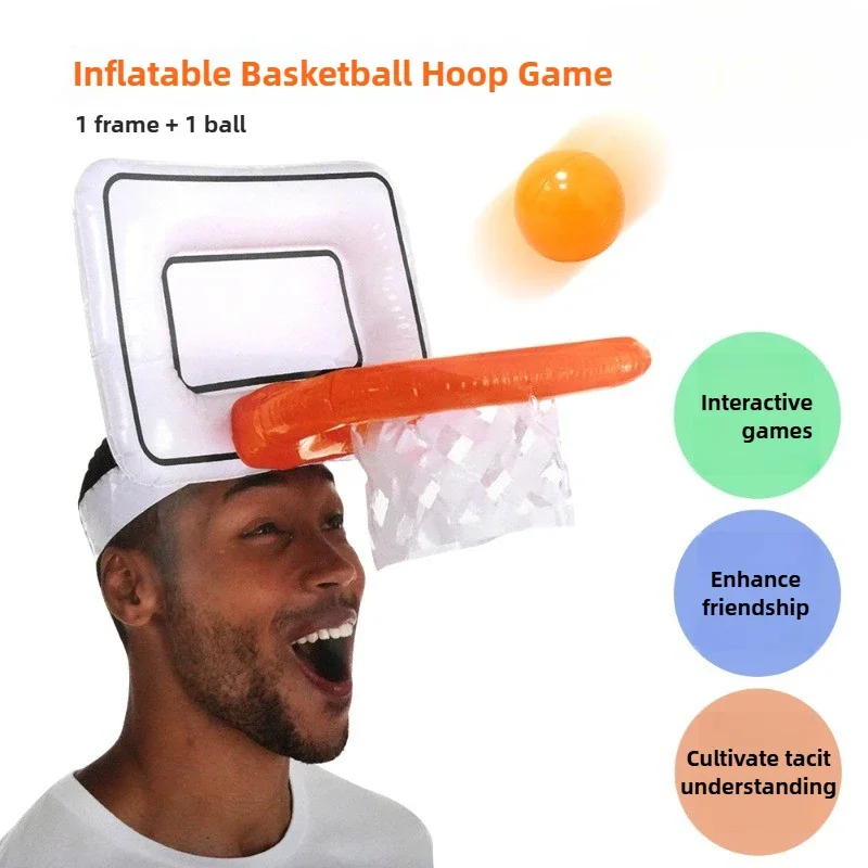 

Надувная повязка на голову для игры в баскетбол, портативный набор обручей для вечеринок, занятий льдом, идеально подходит для командных зданий, развлечений на открытом воздухе