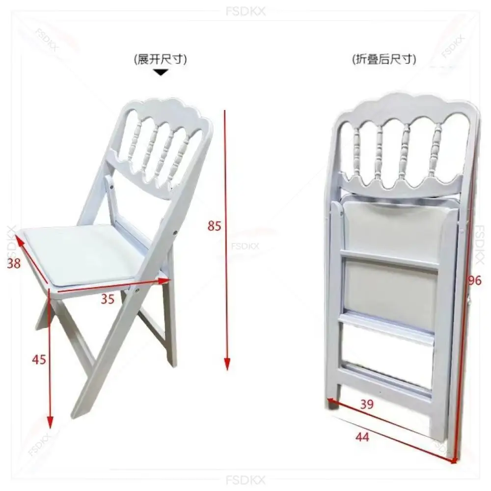 

Morden White Folding Plastic Chair Modern Design Lightweight and Portable for Outdoor Use in Garden Wedding or Dining