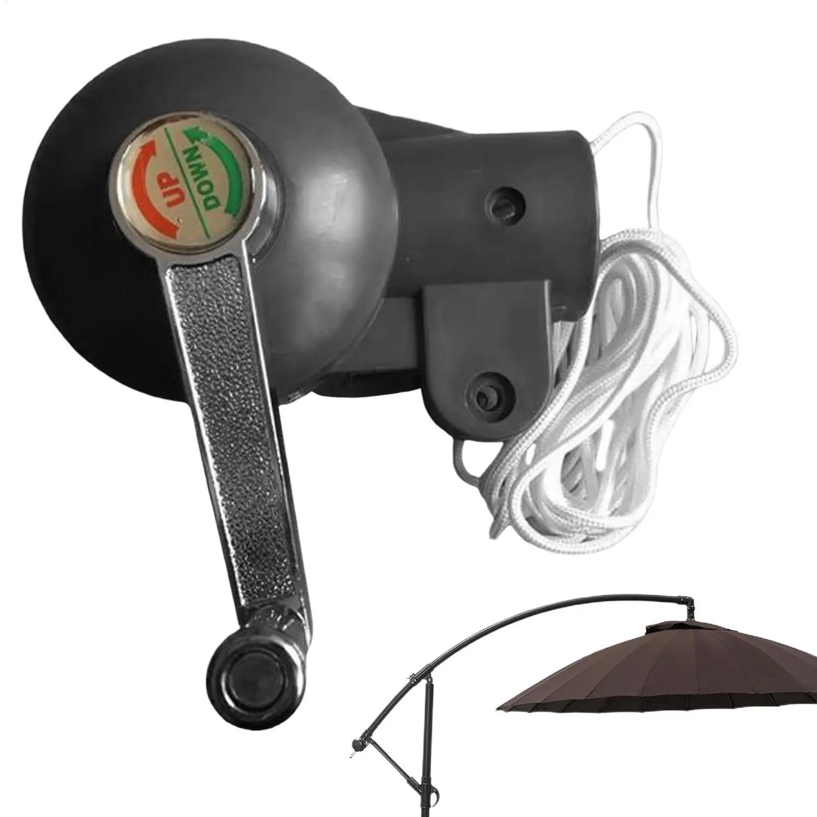 Patio Umbrella Crank Handle Sturdy Replace Parts Parasol Hand Crank Sunshade Attachment for Pool Picnic Beach Camping Garden