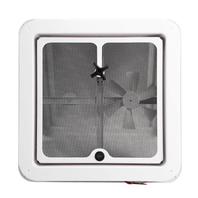 

AB96-RV Roof Vent Exhaust Fan 14 Inch X 14 Inch Only 1 Fan 12V Power White Lid Inner Garnish Fan