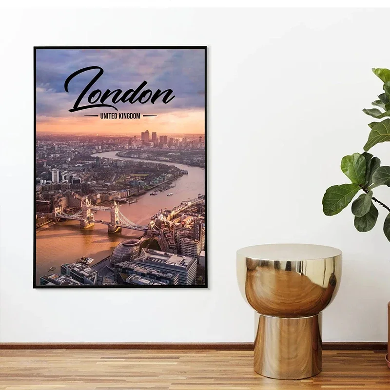 المدن العالمية الشهيرة الملصقات لندن باريس نيويورك أمستردام روما المشهد حائط لوح رسم الفن لغرفة المعيشة ديكور المنزل