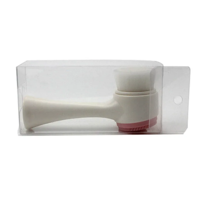 Hanging Hole PVC Box With Double-Sided Wash Silicone Face Facial Cleaning Brush, Portable Beauty Tool