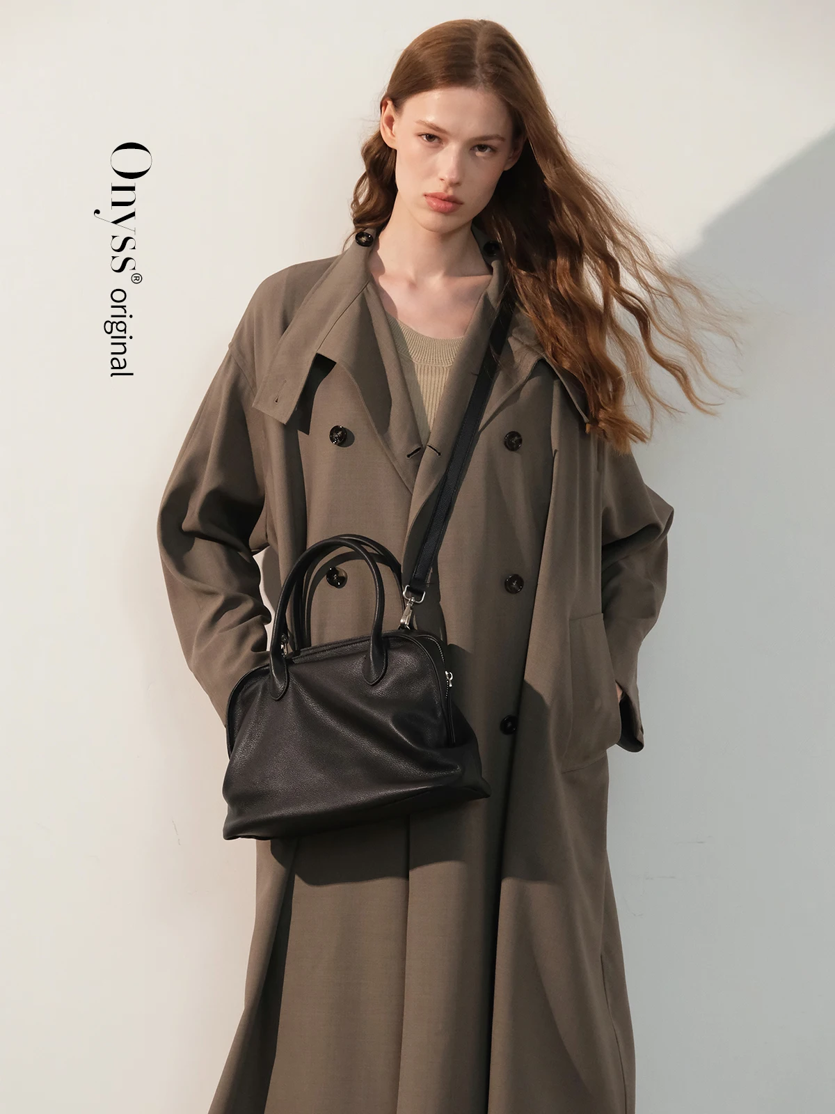 

Onyss Vintage Leather ell Handbag Large Capaci Versatile Single oulder Faionable Casual Sle Women's Bag