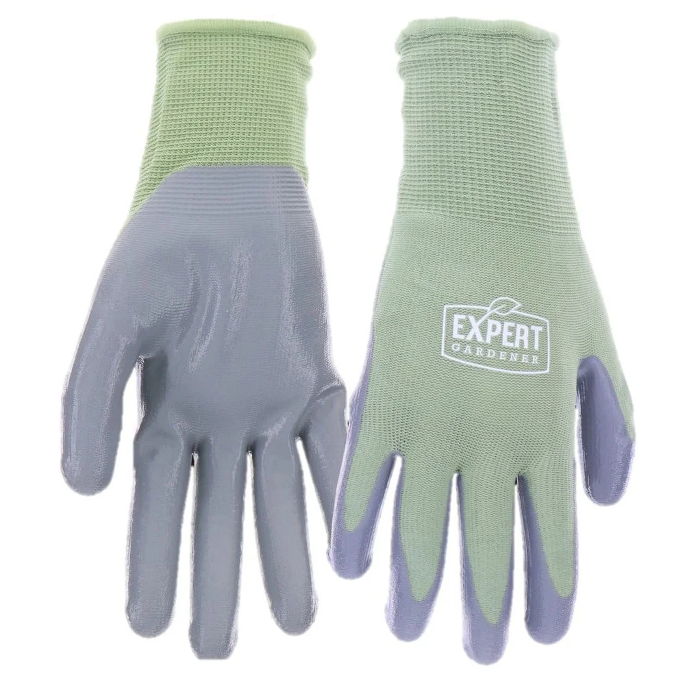 

4 Pack Green Nitrile Gloves Eco-Friendly Gardening Durable Synthetic Polymer Elastic Wrist Outdoor Projects Hand Protection