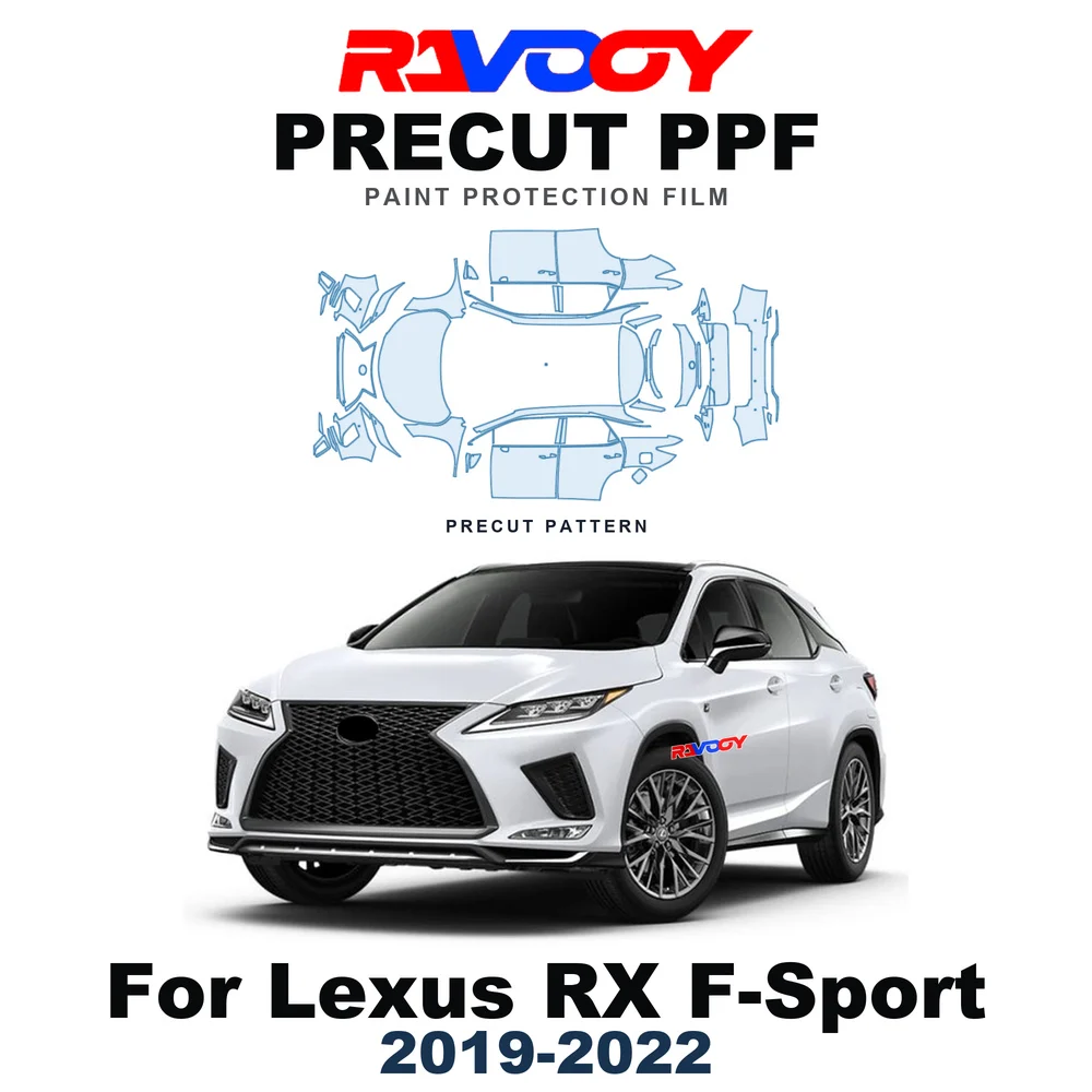 Precut PPF For Lexus RX F-Sport 2019-2022 8.5mil TPU Paint Protection Film Hood Bonnet Bumper Headlight Self-Healing Clear Kit