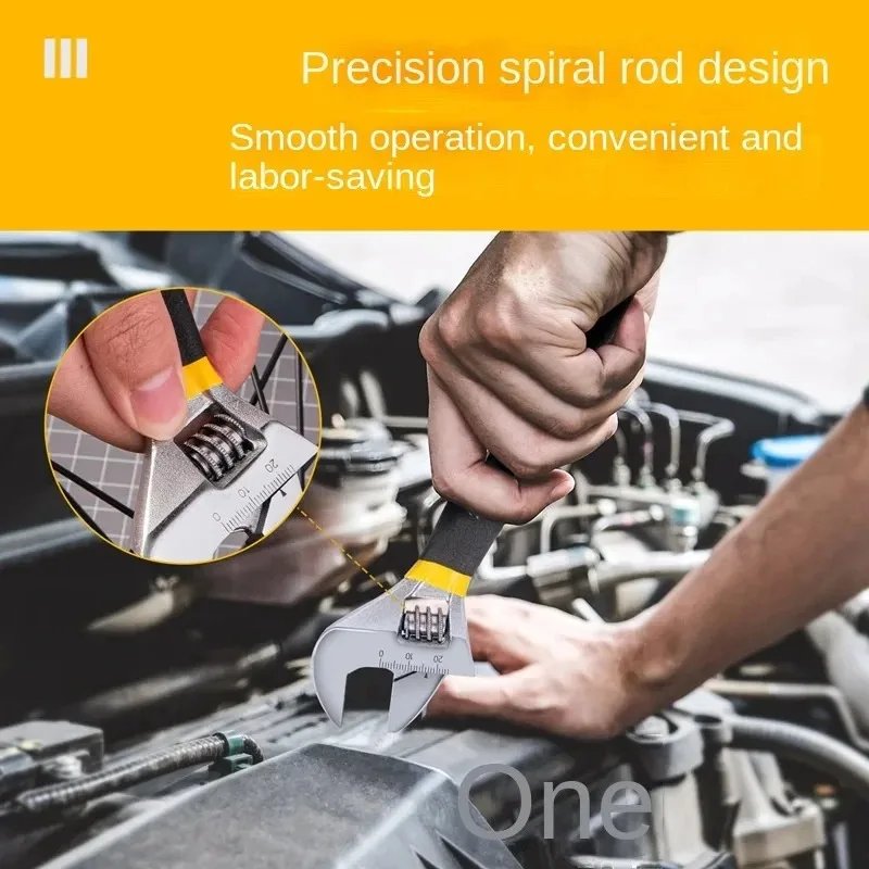 Adjustable Wrench Universal Spanner Dip Plastic Carbon Steel Mechanical Workshop Hand Repair Tools Car Bicycle Wrench image 6