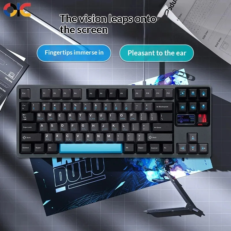 TickType QK65MK3 Gaming Keyboard Gasket Structure Multifunctional Interactive Color Screen Wireless Keyboard Adapting Bluetooth