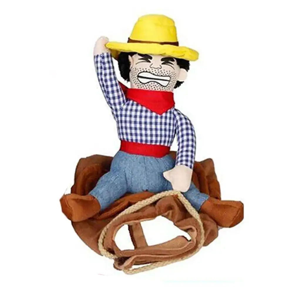 Costume d'Halloween pour Animal de Compagnie, Vêtements Amusants pour Chien Cowboy Rider, Fournitures de Costume de ixG3r9