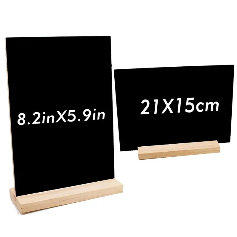 Small Desktop Wood Base Blackboard, Placa de Sinal, Mensagem, Minidisplay, Signs Stand, Memo, Single Decor, Balckboard Holder