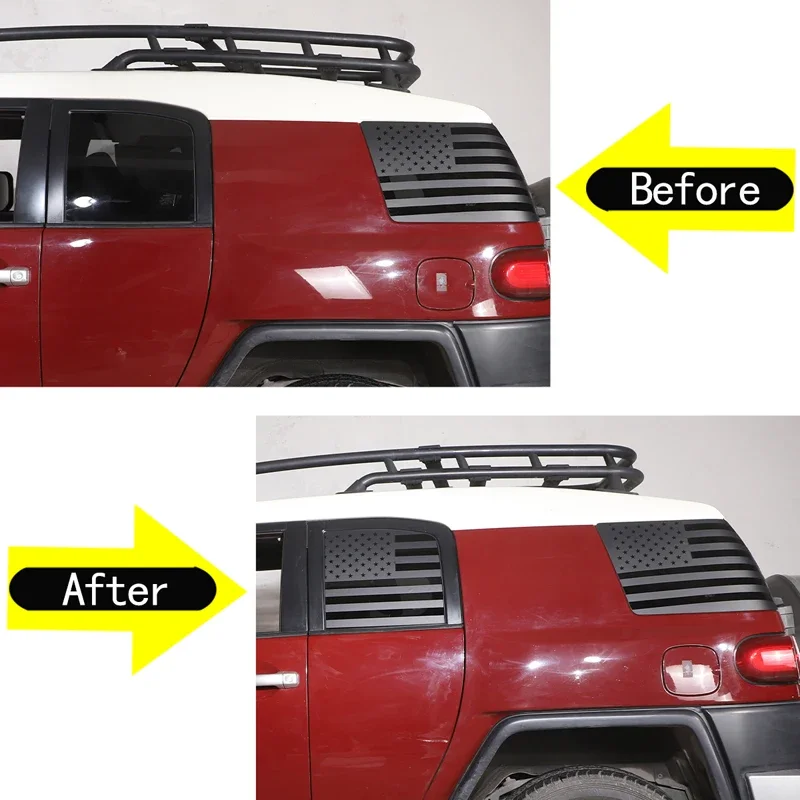 

For 2007-2021 Toyota FJ Cruiser black car styling car rear window glass pull flower sticker car exterior decoration accessories
