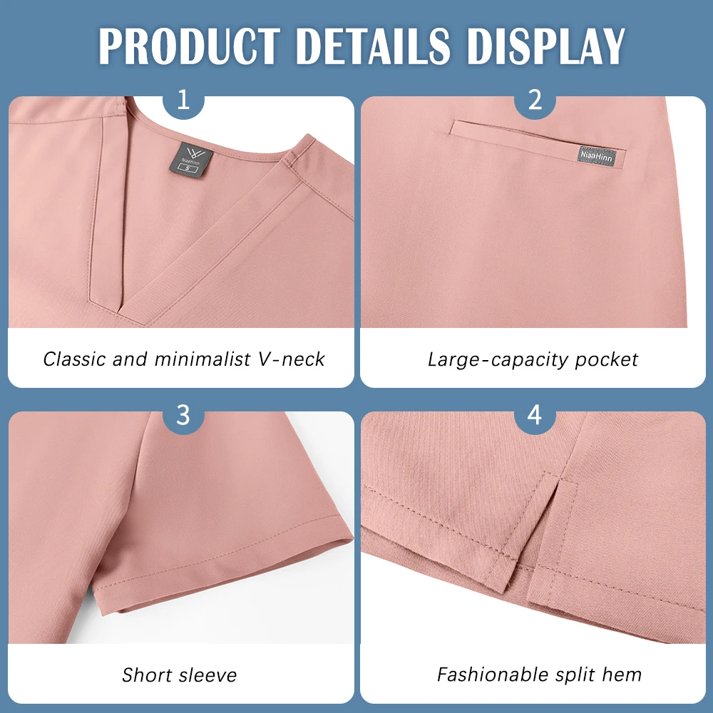 Medical Nurse Uniforms Woman Stylish New Beauty Shop Workwear Hospital Surgical Scrubs Set Accessories Clinical Dentist Top Pant - view 5
