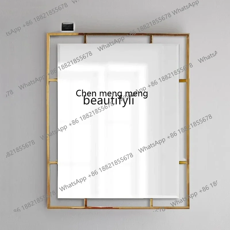 CC182Stainless steel bathroom mirror, gold bathroom wall hanging, washing, dressing, bathroom mirror square R