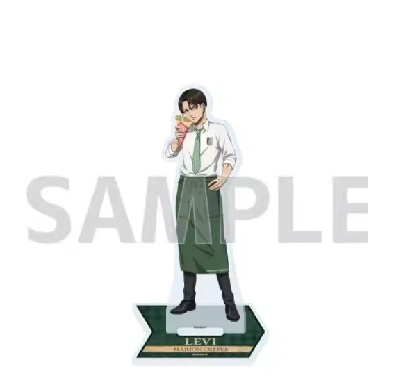 Anime Attack on Titan Armin Arlert Mikasa Ackerman Levi Ackerman figura acrílica con soporte modelo placa traje blanco decoración de escritorio