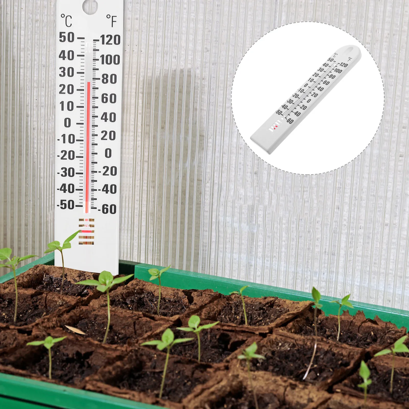 2Pcs Indoor Wall Thermometer Accurate Wall-Mounted Temperature Humidity Monitor for Home Garden Greenhouse Refrigerator Room