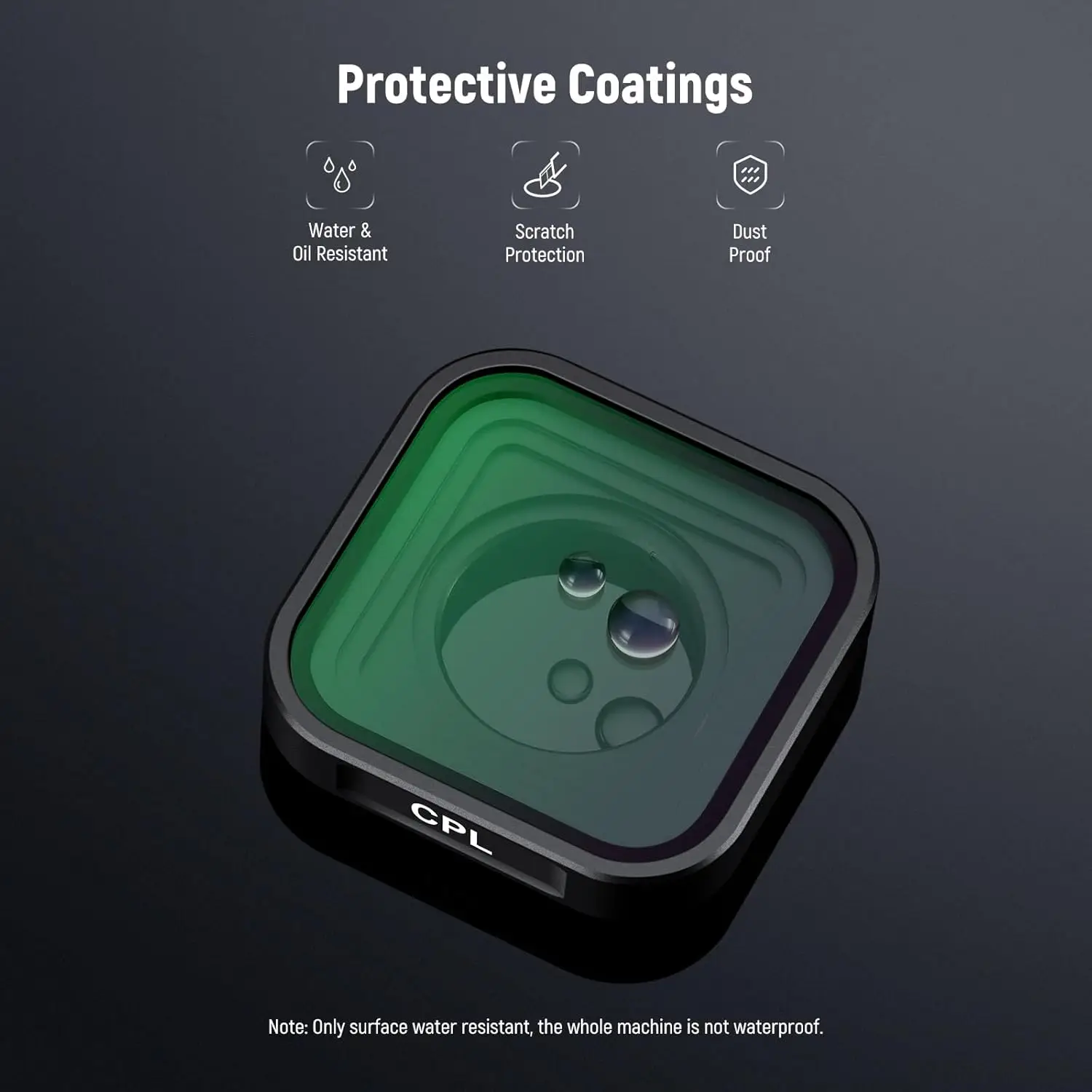NEEWER CPL Filter Compatible with GoPro Hero 9/10/11/12, Polarizing Filters, Action Camera Accessories, Enhances Colors