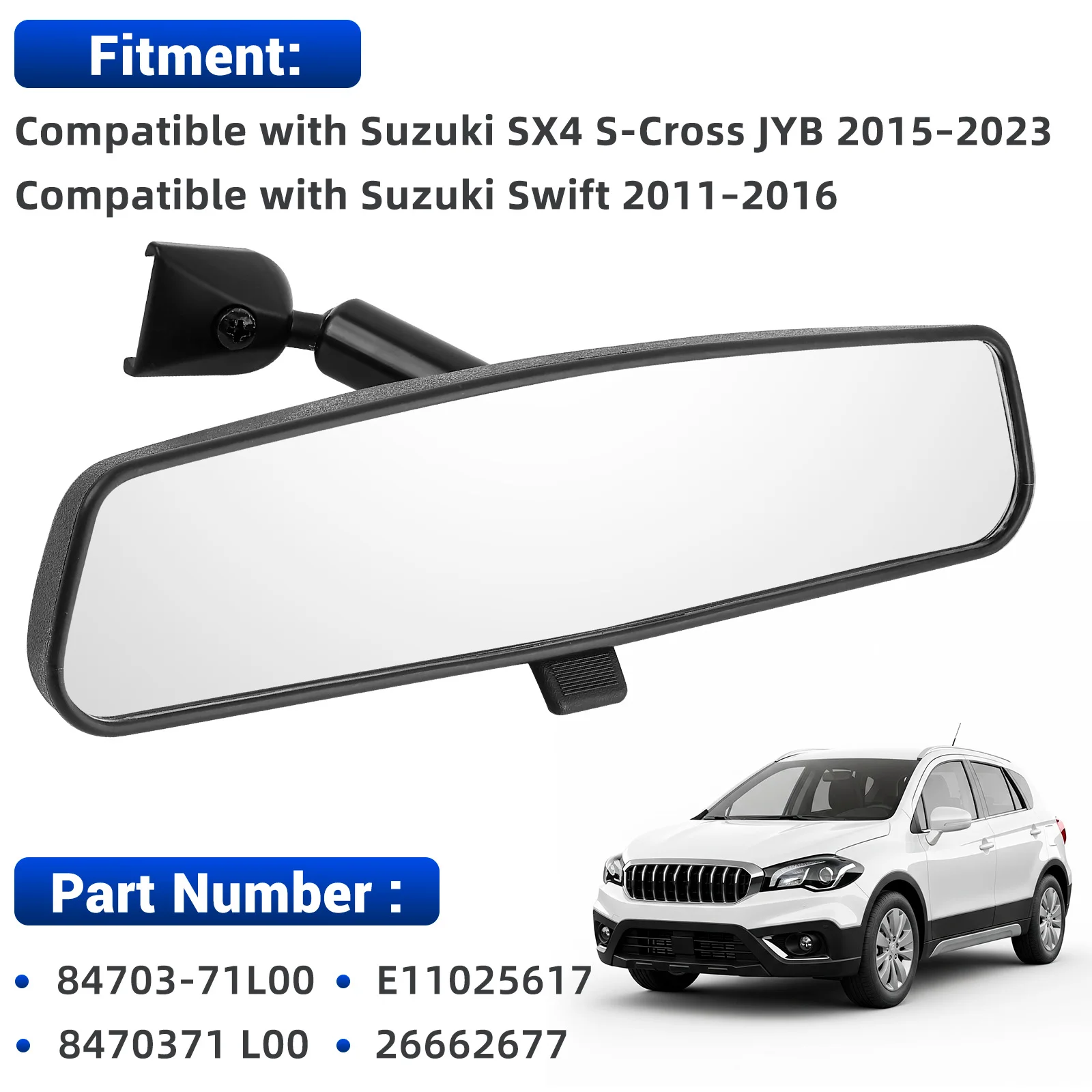 Car Interior Inside Rearview Mirror Replace for Suzuki SX4 S-Cross JYB 2015-2023 Swift 2011-2016 84703-71L00