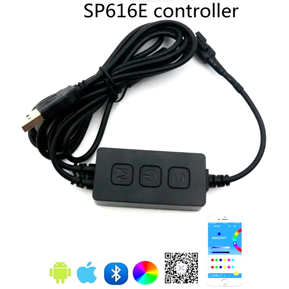 

AmbiBox SP616E Bluetooth Music Colorful Controller LED Pixel Controller DC5V-24V USB Cable