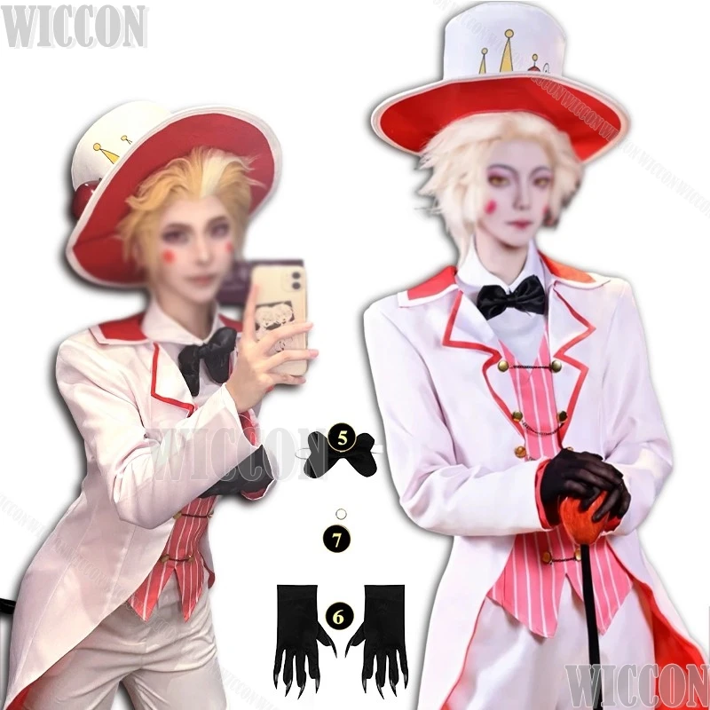 

HazzbinHotel Lucifer Morningstar Cosplay Costume Hat Wig Suit Adults Tailcoat Anime Clothes Halloween Tuxedo Navidad Carnaval