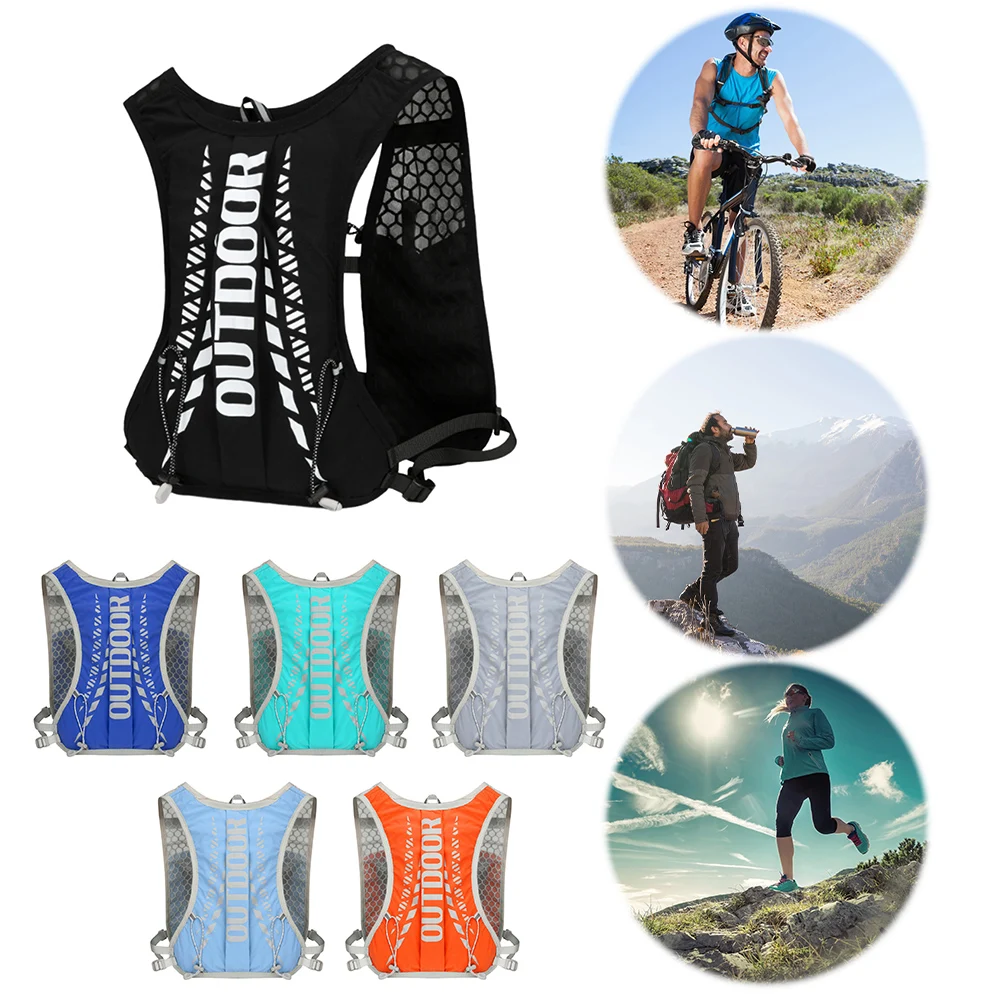 Zaino portaoggetti ultraleggero da 5 litri Borsa da corsa di grande capacità Borse da bicicletta Borsa d'acqua Zaino per idratazione traspirante per sport all'aria aperta
