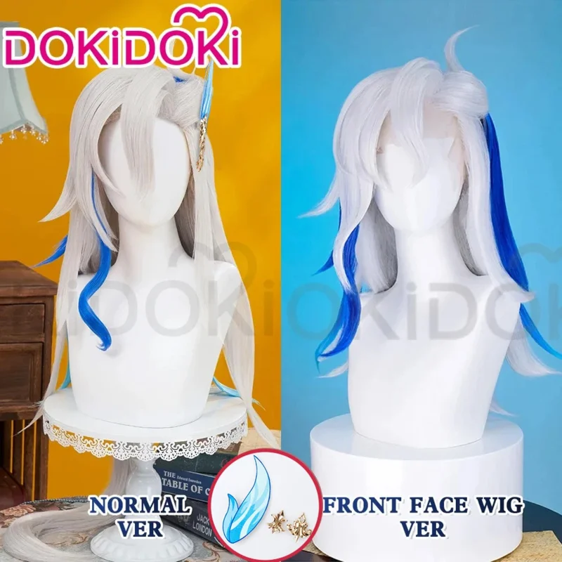 IN STOCK Neuvillette Wig Cosplay Game Genshin Impact DokiDoki Men Hair Cosplay Fontaine Free Lace Wig Cap Men Christmas