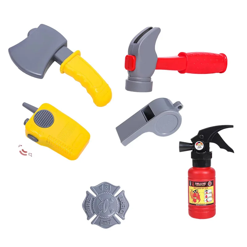 Kinderen Brandweerman Cosplay Speelgoed Sam Brandweerman Uniform Carnaval Speelgoed Simuleert Brandweerman Speelgoed Set Met Hamer Rugzak Voor Kinderen Cadeau