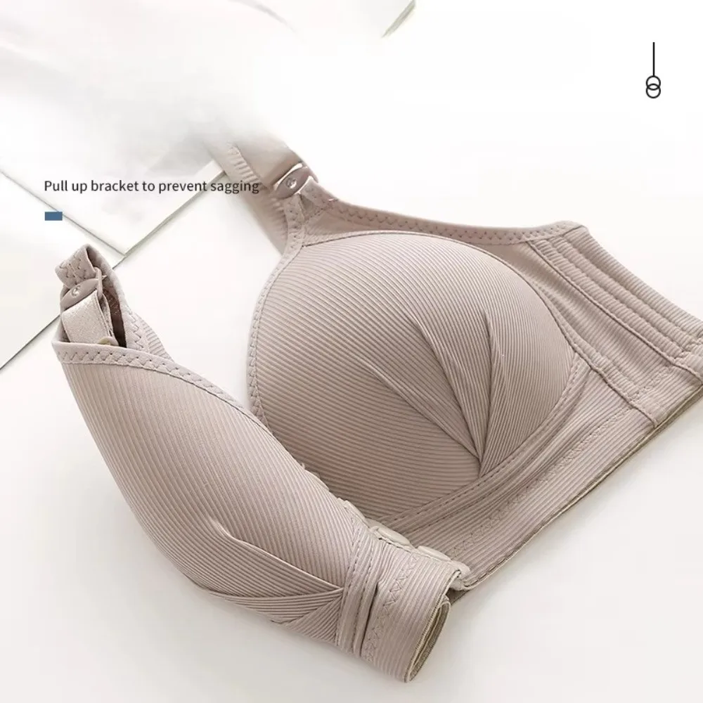 New No Steel Ring Front Buckle Bra Soft Breathable Traceless Vest Anti-sagging Gathered Style Front Fastener Bra Moms