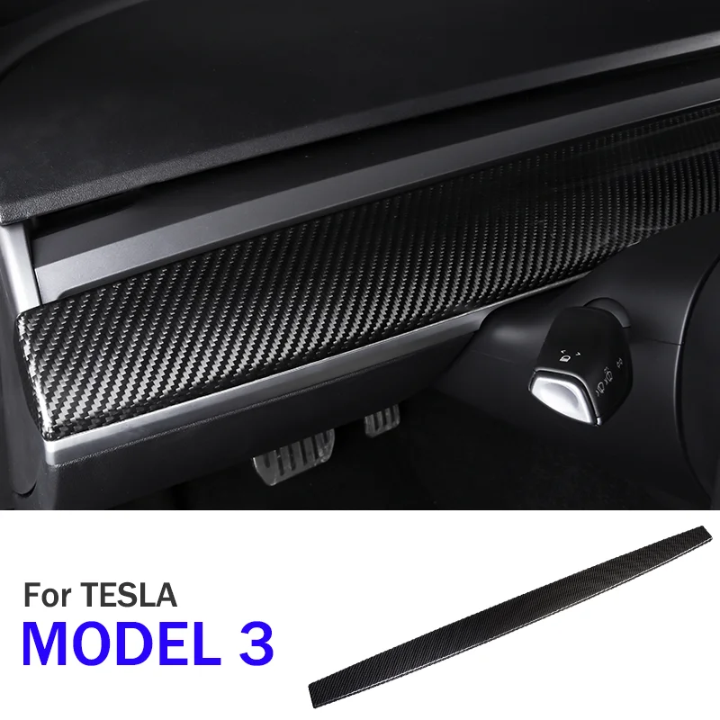 

For Tesla Model 3 Auto Interior Carbon Fiber Accessories Center Console Dashboard Decor Instrument Panel Trim