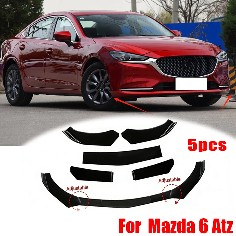 

5Pcs ABS Material Universal Car Front Bumper Separator Bumper Lip Body Kit Duck Lip Separator For Mazda 6 Atz Car Accessories