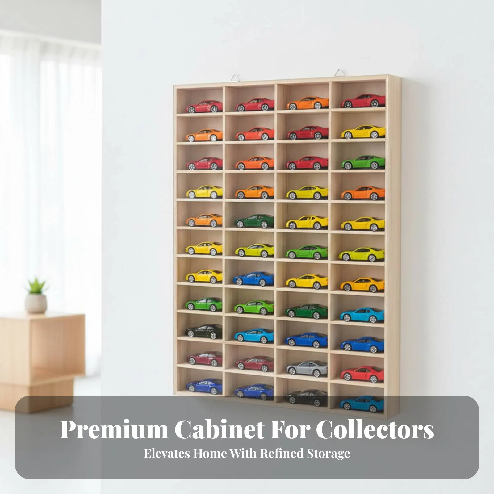 

1:64 Scale Car Storage Rack Space Saving Toy Car Display Case Wall Mounted Organizer Easy Installation for Children, Playroom