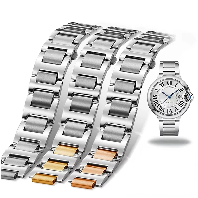 

14-8 мм 16-8 мм 18-11 мм 20-12 мм 22-14 мм выпуклый женский и мужской ремешок из нержавеющей стали для Cartier синий воздушный шар ремешок для часов браслет