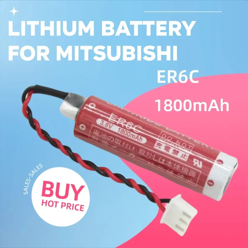 

1800mAh ER6C AA 3.6V F2-40BL for Mitsubishi FX PLC Lithium Battery FX1N/FX2N
