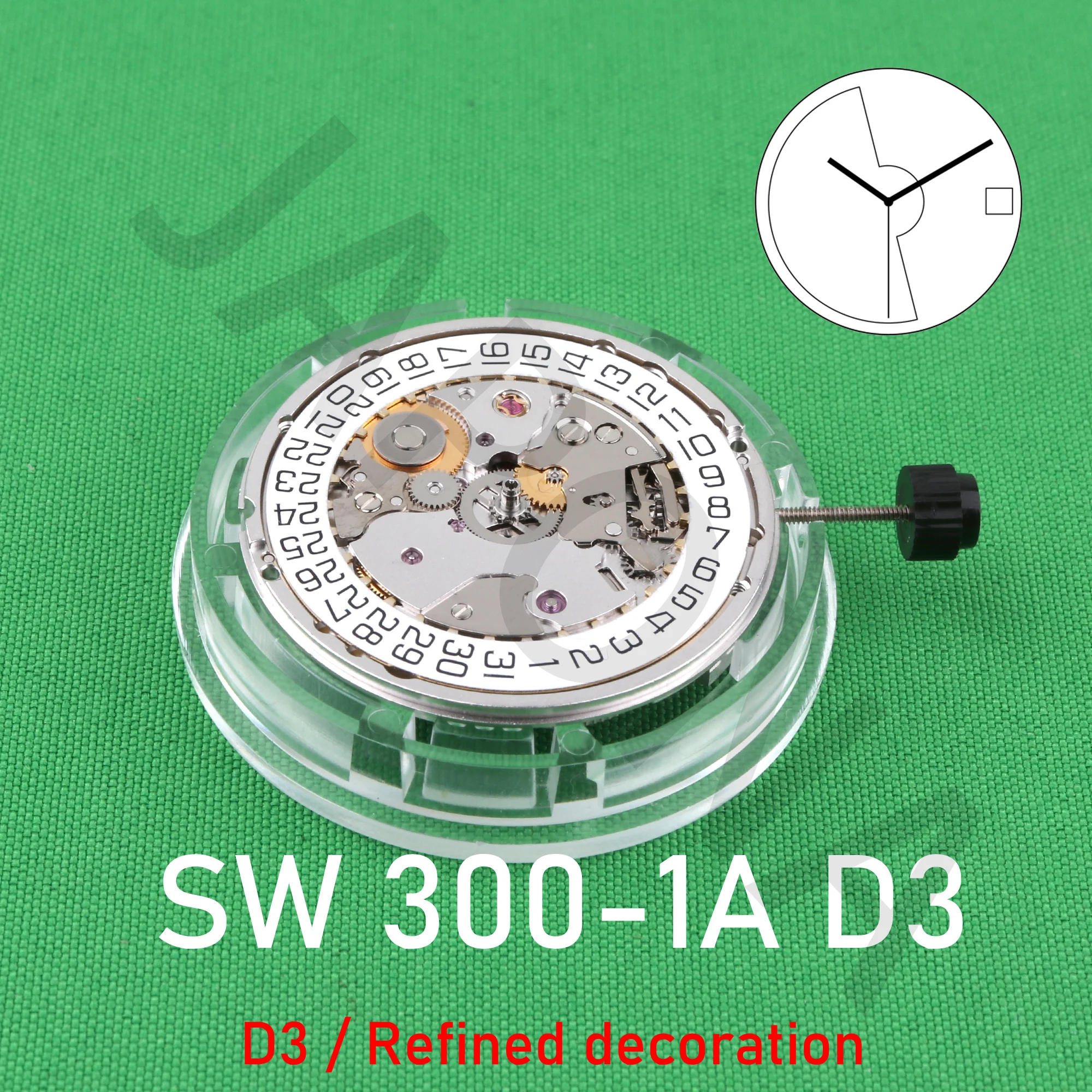 SW300 MOVEMENT Sellita SW300-1A D3 (refined decoration), rhodiu New original mechanical movement  calendar automatic movement