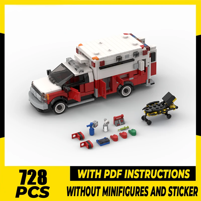 Moc Building Blocks Car Series New York Fire Brigade Ambulance Model Technology Bricks Brand-name Vehicle DIY Toys For