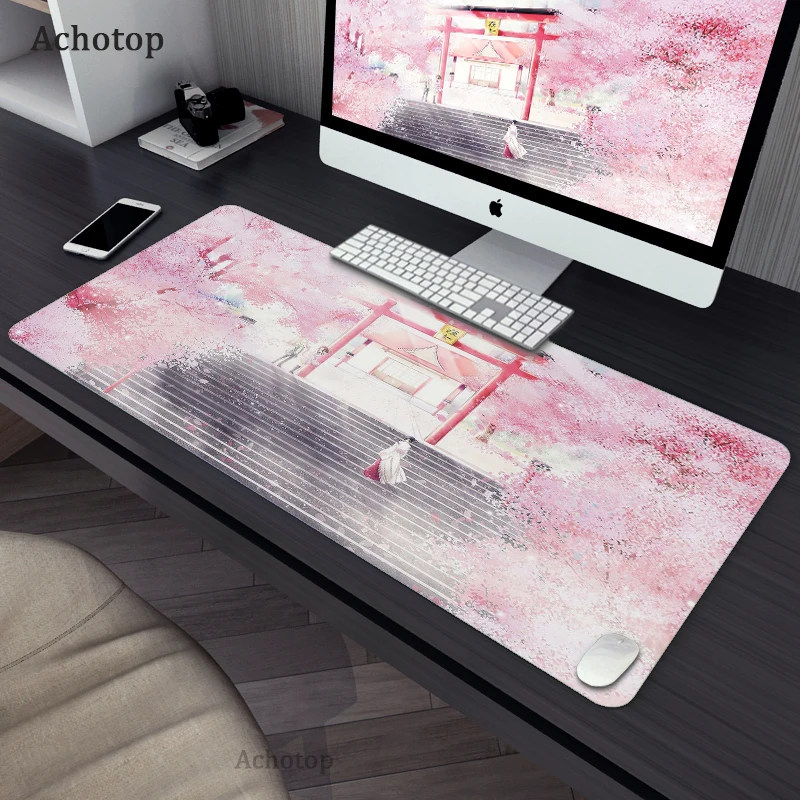 

Large Size Office Desk Protector Mat Leather Japanese Anime Mouse Pad Desktop Keyboard Desk Pad Gaming Mousepad PC Accessories