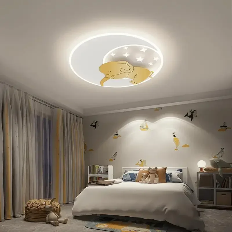 

SANDYHA Nordic LED Ceiling Light Kids Room Cartoon Elephant Rabbit Design Cozy Bedroom Illumination Creative Home Decor