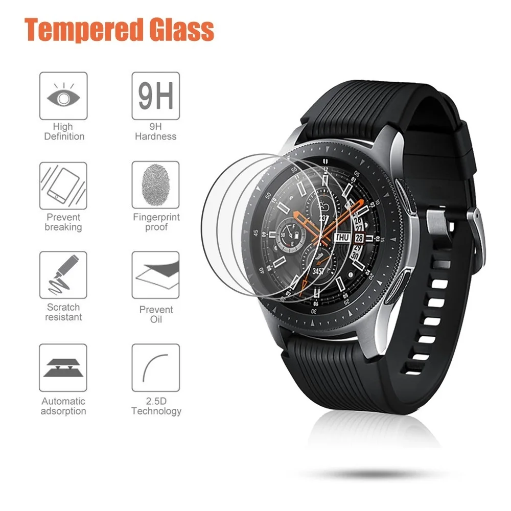 

Закаленное стекло для Samsung Galaxy Watch3 41 мм/45 мм, 42 мм/46 мм, HD-пленка против царапин для Gear S3, защитная пленка для спортивного экрана